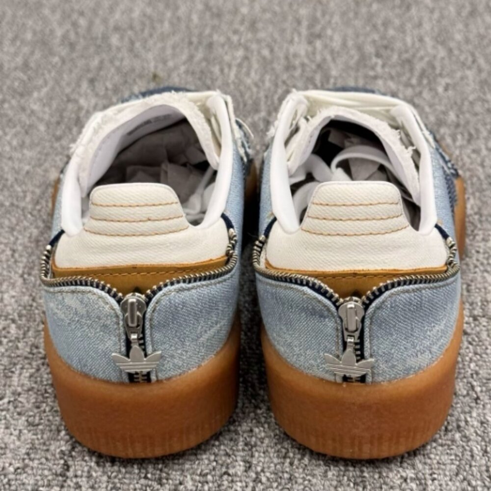 Adidas denim patchwork retro sneakers, distressed… - image 6